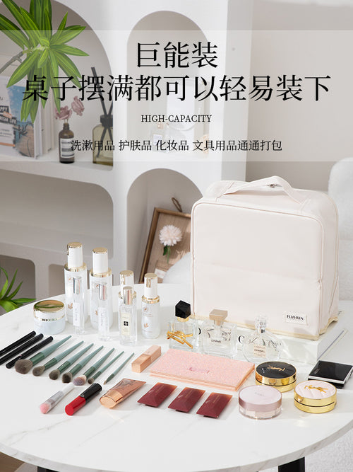 Sac Cosmétique Vertical de Voyage – Adaptable sur Valise & Séparation Sec/Humide