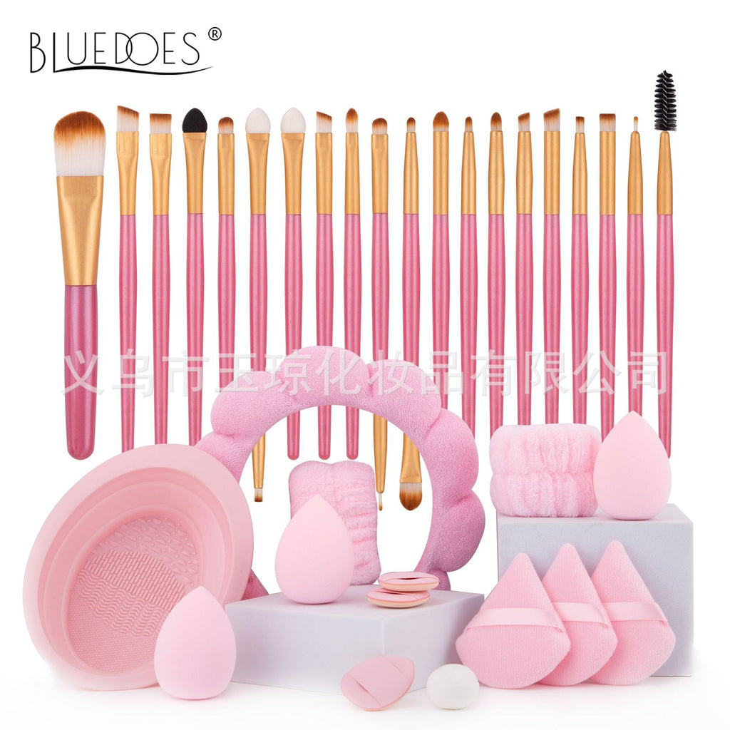 Cross-border Explosions Makeup Brush Set 33-piece Set Beauty Egg Powder Puff Super Soft Eyeshadow Brush Foundation Brush Beauty Wholesale