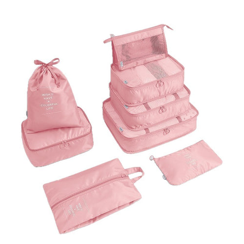 Travel Storage Bag Eight-Piece Set Waterproof Oxford Cloth Business Trip Makeup and Toiletry Classification Storage Set