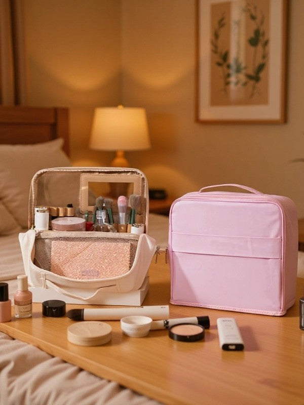 Sac Cosmétique Vertical de Voyage – Adaptable sur Valise & Séparation Sec/Humide