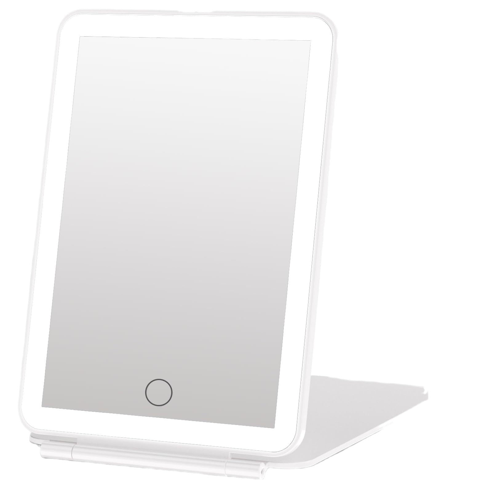 LED Lighted Makeup Mirror – Adjustable Brightness & Foldable Design