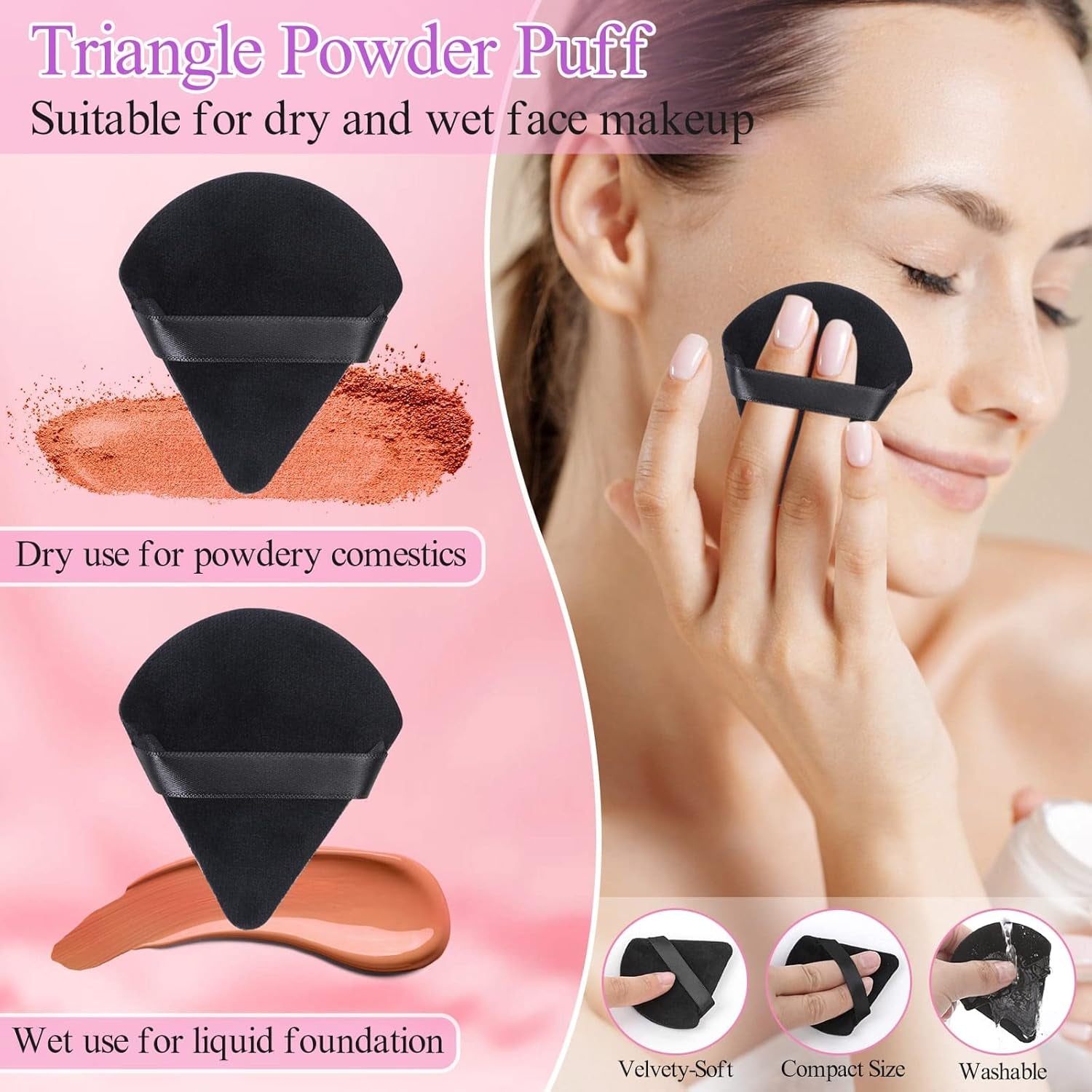 248 Pcs Disposable Makeup Applicators with Triangle Puffs, Mascara Wands, Lip/Eyeliner Brushes Disposable Makeup Applicator Kit for Makeup Artist Supplies